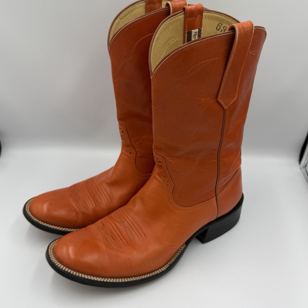 Rios Of Mercedes Men's Roper Boots Size 9.5D with Matching Belt Size 32
